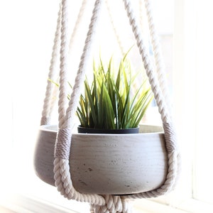 Cintre de plante en macramé, jardinière suspendue, bloc de couleur, porte-plante en macramé image 6