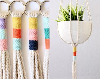Handmade Macrame Plant Hanger: Natural Cotton Rope, Indoor Decor