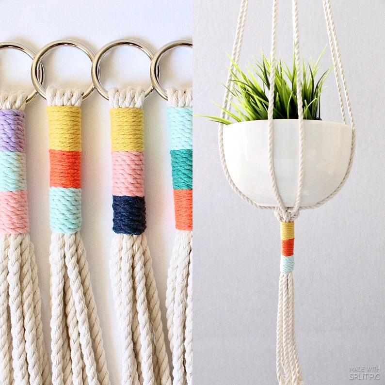 Macrame Plant Hanger, Hanging Planter, Slim Plant Hanger, Indoor Plant Hanger image 1