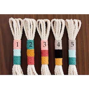 Color Block Macrame Plant Hanger: Handmade Cotton Hanging Planter *no tariffs/fees to USA