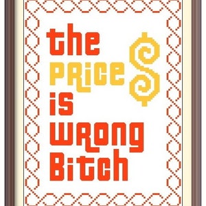 The Price is wrong! Happy Gilmore Adam Sandler Cross Stitch Pattern; Buy 2 Patterns Get 1 FREE!!