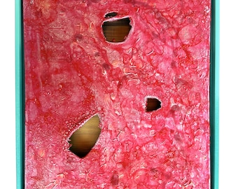 Framed Abstract Painting, Mixed Media Wall Art