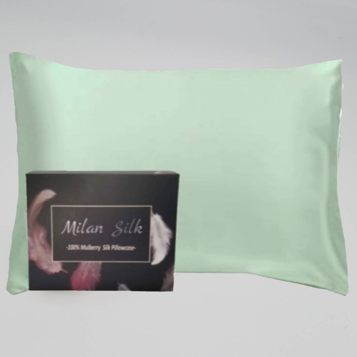 100 Mulberry Silk Pillowcase, 22 Momme Standard/queen Sage Green