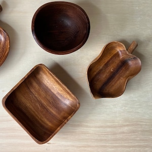 Vintage Monkey Pod Bowls - Set of 3; assorted sizes