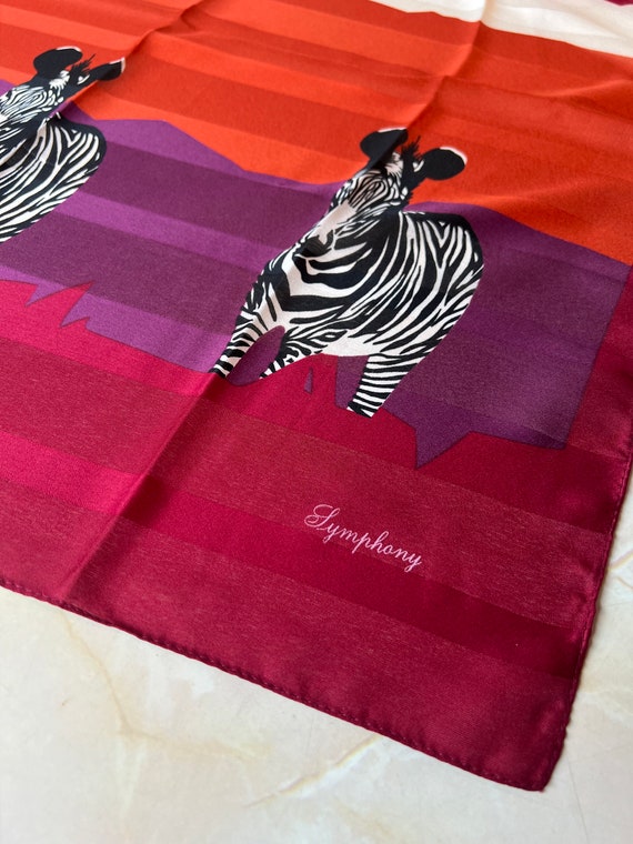 Vintage Zebra scarf by Symphony Scarfs, Made in I… - image 5