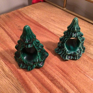 Vintage Ceramic Tree Napkin Holders Set of 2 Christmas image 5