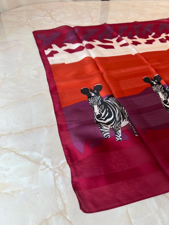 Vintage Zebra scarf by Symphony Scarfs, Made in I… - image 4