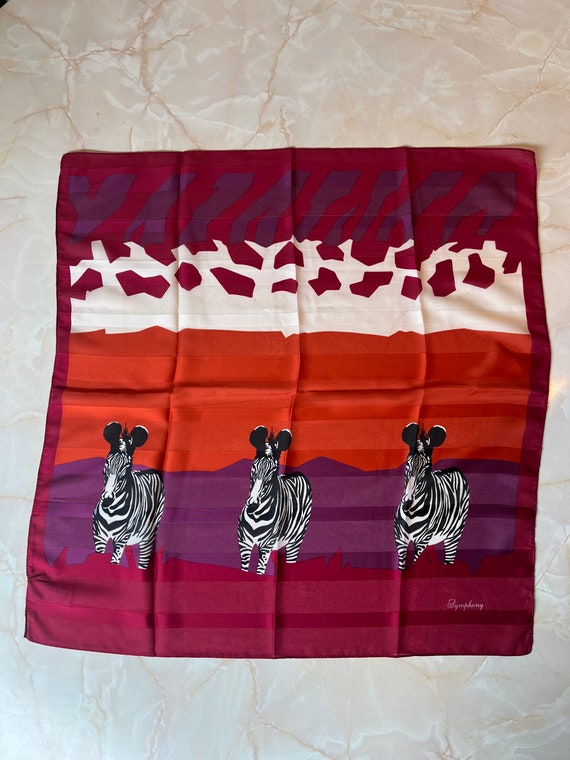 Vintage Zebra scarf by Symphony Scarfs, Made in I… - image 1