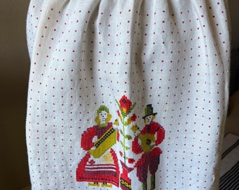 Vintage half Apron - Red