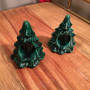 Vintage Ceramic Tree Napkin Holders Set of 2 Christmas image 4