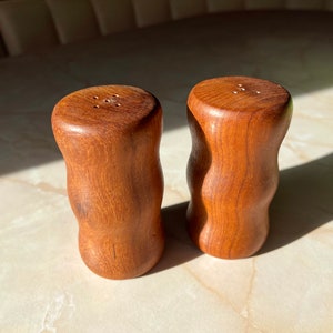 Vintage Mid-Century Teak Salt & Pepper Shakers
