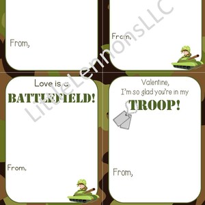 Printable Army, Military, Soldier Valentine, Preschool, School ...