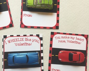 Printable Car Valentine, preschool, prek, Kindergarten Valentine, school Valentine, Valentine's day, kids printable, matchbox car valentine