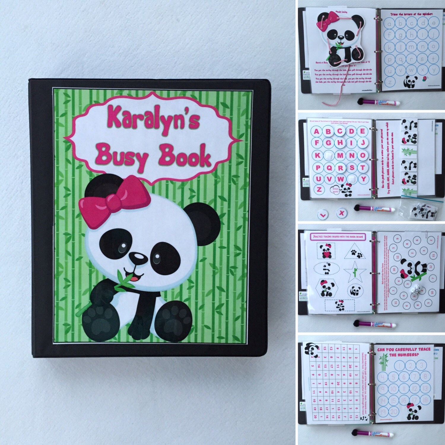 PreK Panda Dry Erase/ Busy Book/ Quiet Book/Activity Book Etsy