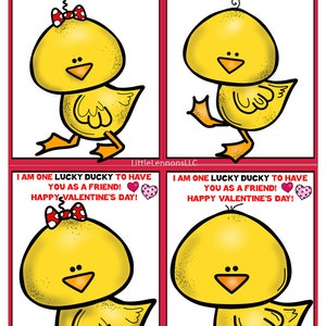 Printable Lucky Ducky kids class valentine, gender neutral, digital download, DIY, rubber duck image 4