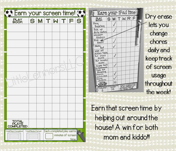 Soccer Playing Time Chart