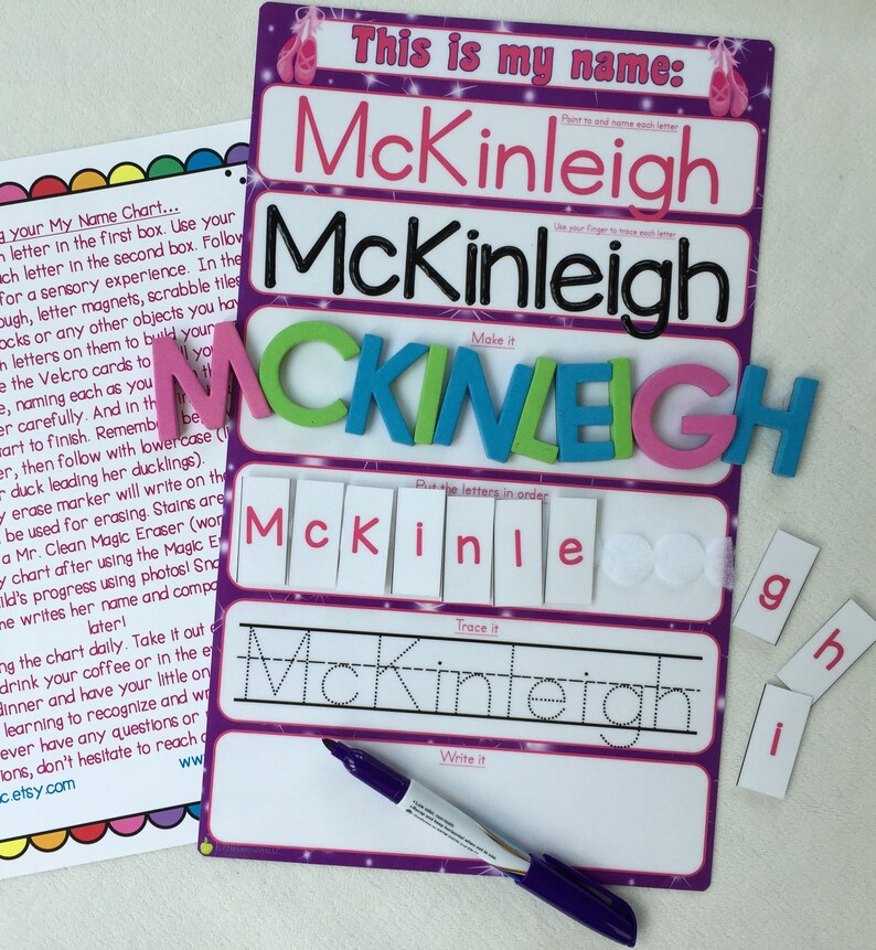 My Name Mat learn to write name spell name trace name Etsy