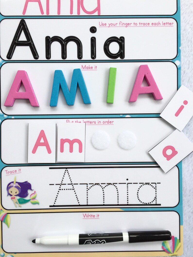 Name Mat learn to write name spell name trace name Etsy