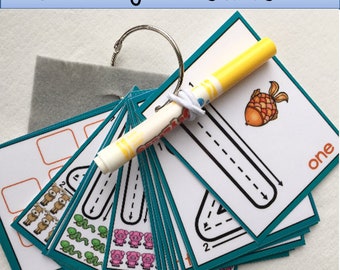 PDF digital download Little Numbers, Dry erase, counting, clip cards, flash cards, laminated, trace, travel game, busy bags, formations