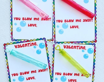 Printable Bubble Valentine, Preschool Valentine, school Valentine, Valentine's day, kids printable, bubbles, prek, diy, non food, print