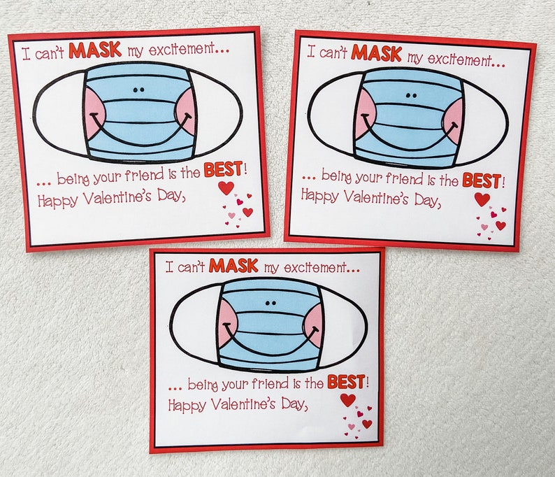 Mask Kids Class Valentine Digital Download PDF Gender - Etsy