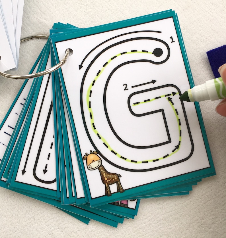 Uppercase Little Letters Clip Cards Dry erase alphabet Etsy