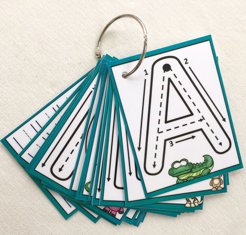 Uppercase Little Letters Clip Cards Dry erase alphabet Etsy
