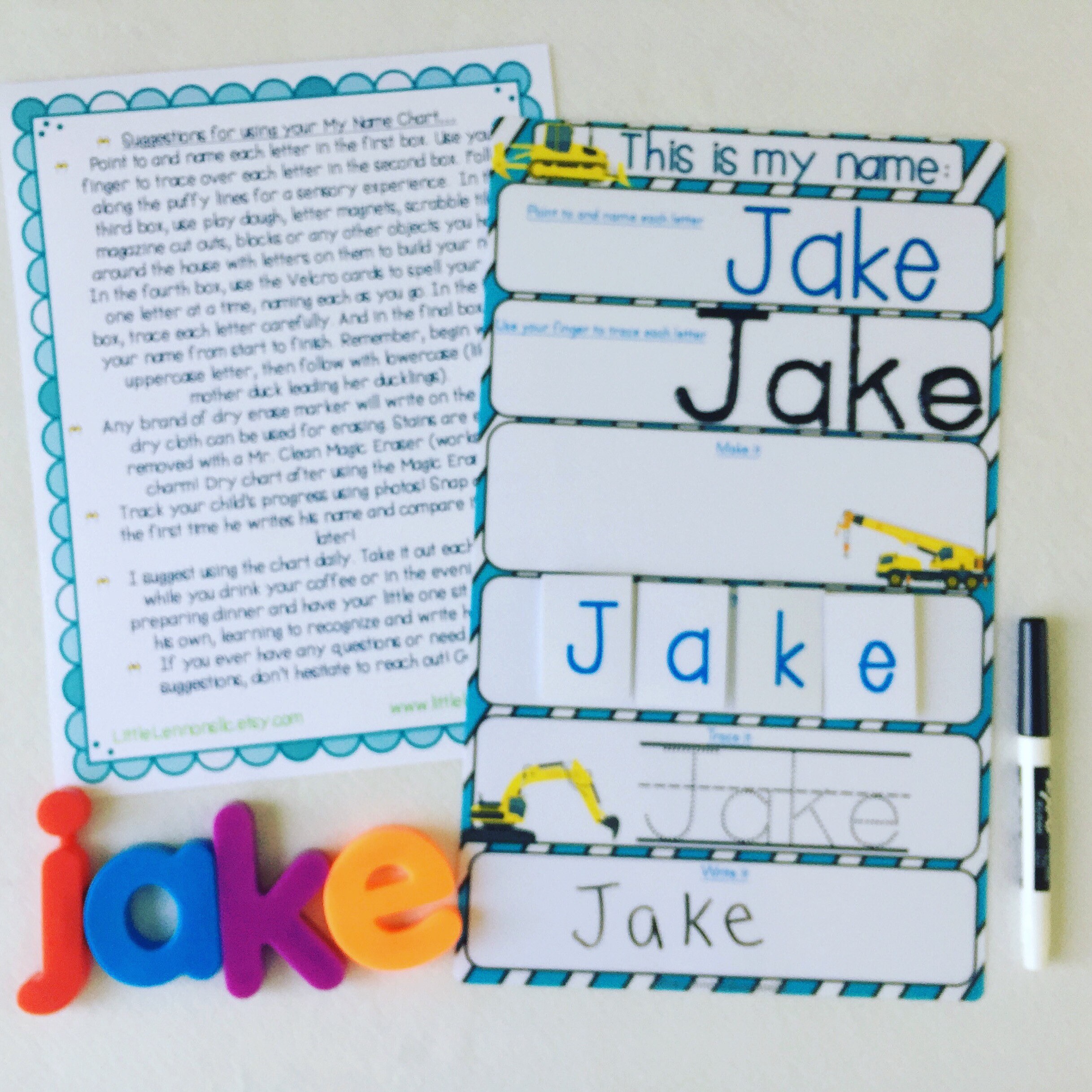 My Name Mat learn to write name spell name trace name Etsy