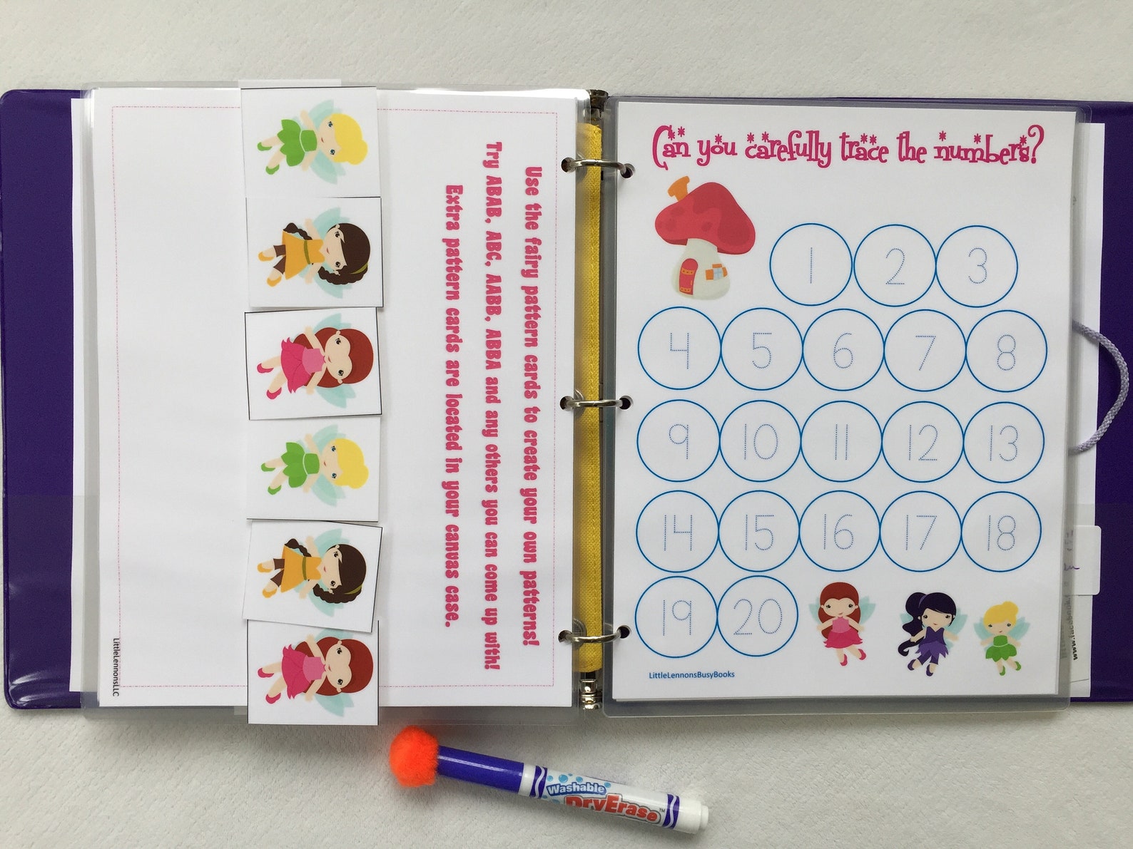 Fairy Preschool Custom Dry Erase Activity Book Busy Book Etsy