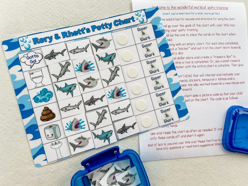 Shark Picture Code Potty Chart Potty training reward chart
