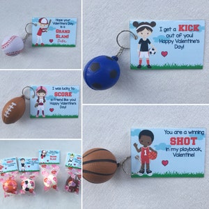 Printable Sports kids class valentine, both genders, digital download, DIY, baseball, soccer, football, basketball image 8
