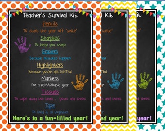 Digital Download Teacher's Survival Kit Printable, teacher gift, first day of school, gift to teacher, DIY gift, supply printable, supplies