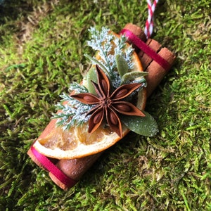 Christmas Yule Ornaments - cinnamon sticks, dried oranges and star anise