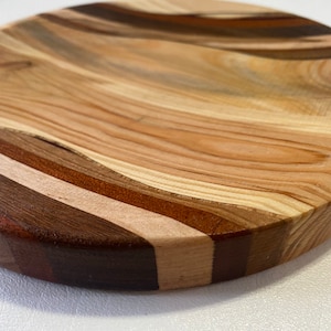 Round Mixed Wood Catchall Trey/ Round Valet Tray