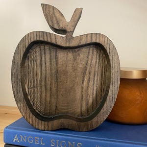 Charming Wooden Apple Home Decor / Rustic Handcrafted Wood Apple Accent