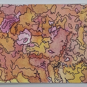 ATC ACEO Watercolor Mixed Media ORIGINAL Artist Trading Card - Free Shipping!!
