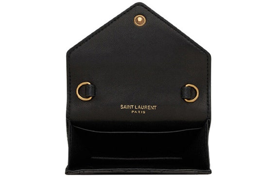 SAINT-LAURENT YSL Gaby Gold Logo Diamond-quilted … - image 8