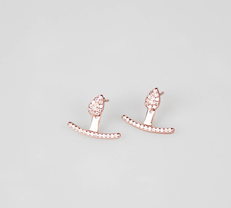 Ear Jacket Rose Gold Ear Jackets Ear Climbers Ear Jackets Etsy