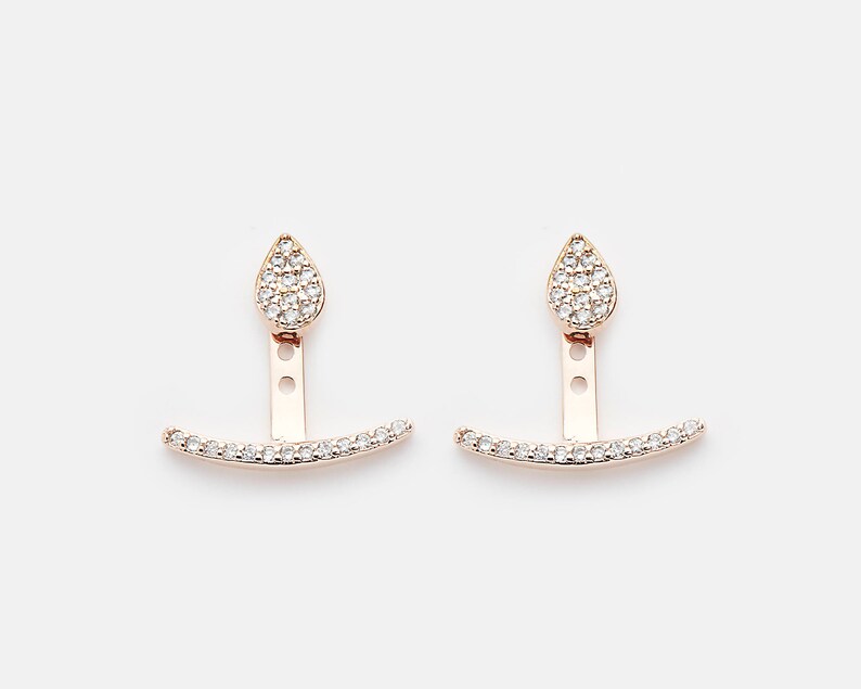 Ear Jacket Rose Gold Ear Jackets Ear Climbers Ear Jackets Etsy