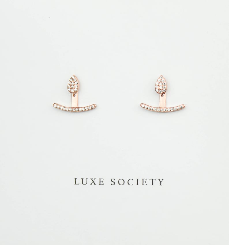 Ear Jacket Rose Gold Ear Jackets Ear Climbers Ear Jackets Etsy