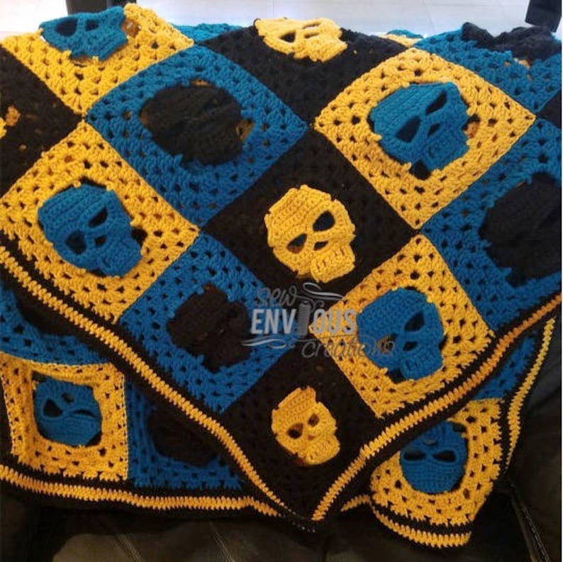 Crocheted Skull Blanket made to Order Etsy
