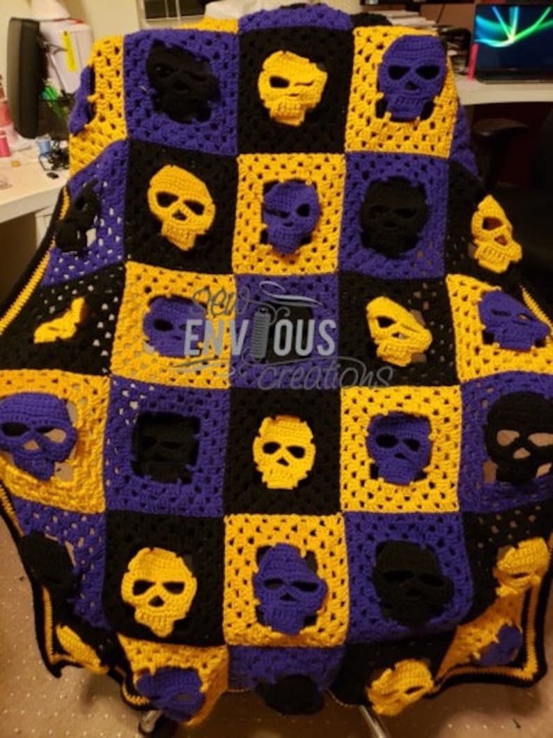 Crocheted Skull Blanket made to Order Etsy