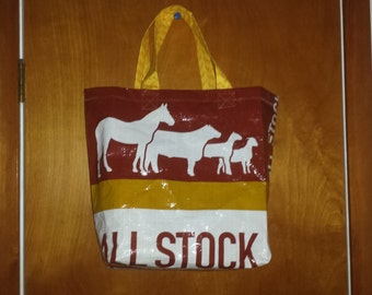 Upcycled Feed Bag Tote Bag