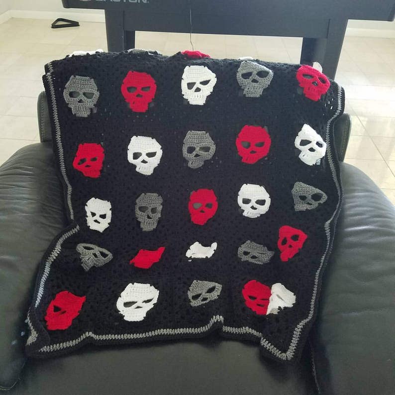 Crocheted Skull Blanket made to Order Etsy