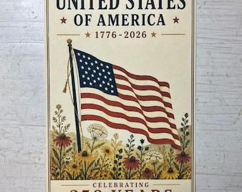 Celebrating 250 Years of America Flag and Flowers Patriotic Postcard