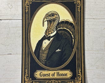 Guest of Honor Thanksgiving Turkey Portrait Humor Postcard