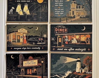 Halloween After Dark Set of 6 Different Postcards