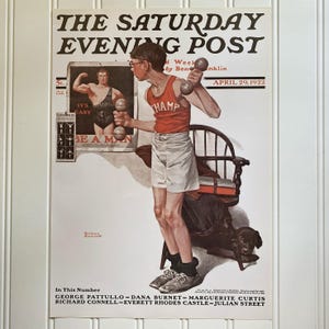 The Champ or Be a Man Norman Rockwell Print Vintage The Saturday Evening Post Cover Picture April 29 1922