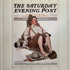 Taking a Break Norman Rockwell Print Vintage The Saturday Evening Post Cover Picture September 6 1919
