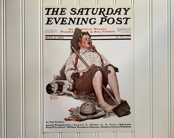 Taking a Break Norman Rockwell Print Vintage The Saturday Evening Post Cover Picture September 6 1919